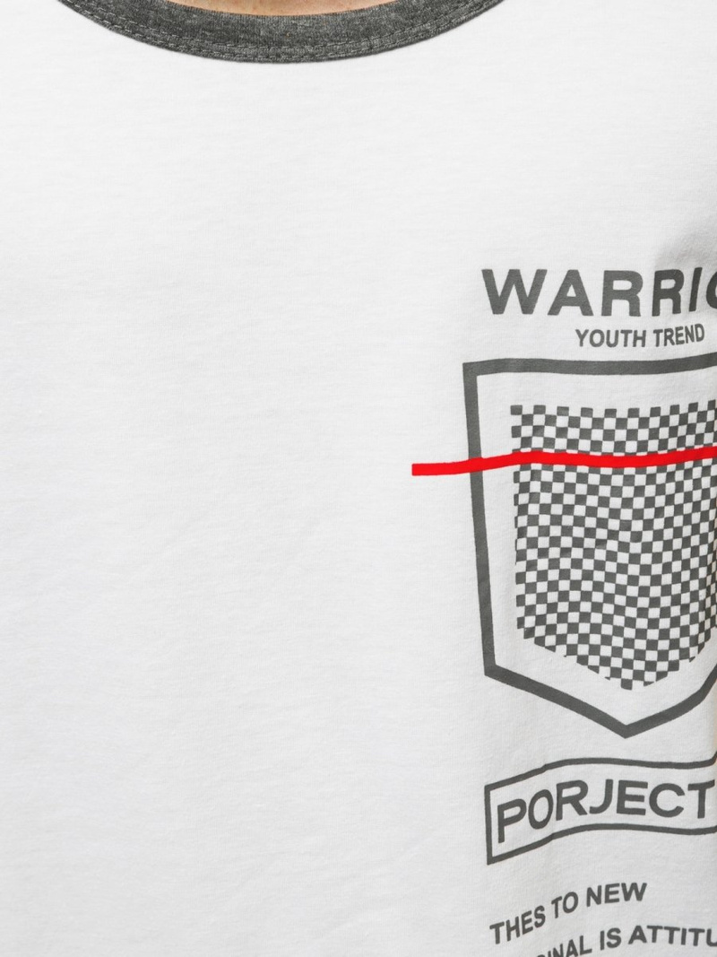 T-Shirt męski bez rękawów biały OZONEE JS/SS11076