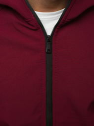 Kurtka softshell męska z kapturem bordowa OZONEE JS/KS2189