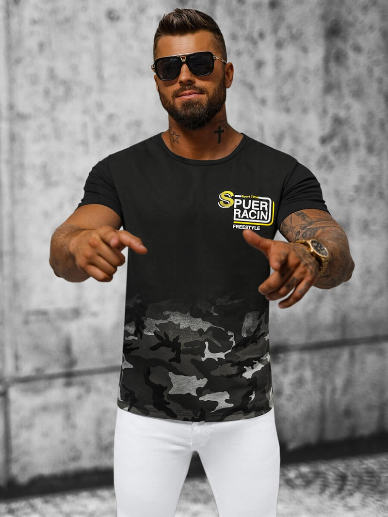 T-shirt męski szary OZONEE JS/S985/2