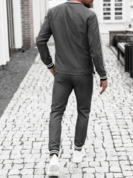 Чоловічий комплект - піджак та штани чінос Графітовий OZONEE DJ/5550