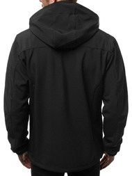 Kurtka softshell męska z kapturem czarno-żółta OZONEE GE/12267