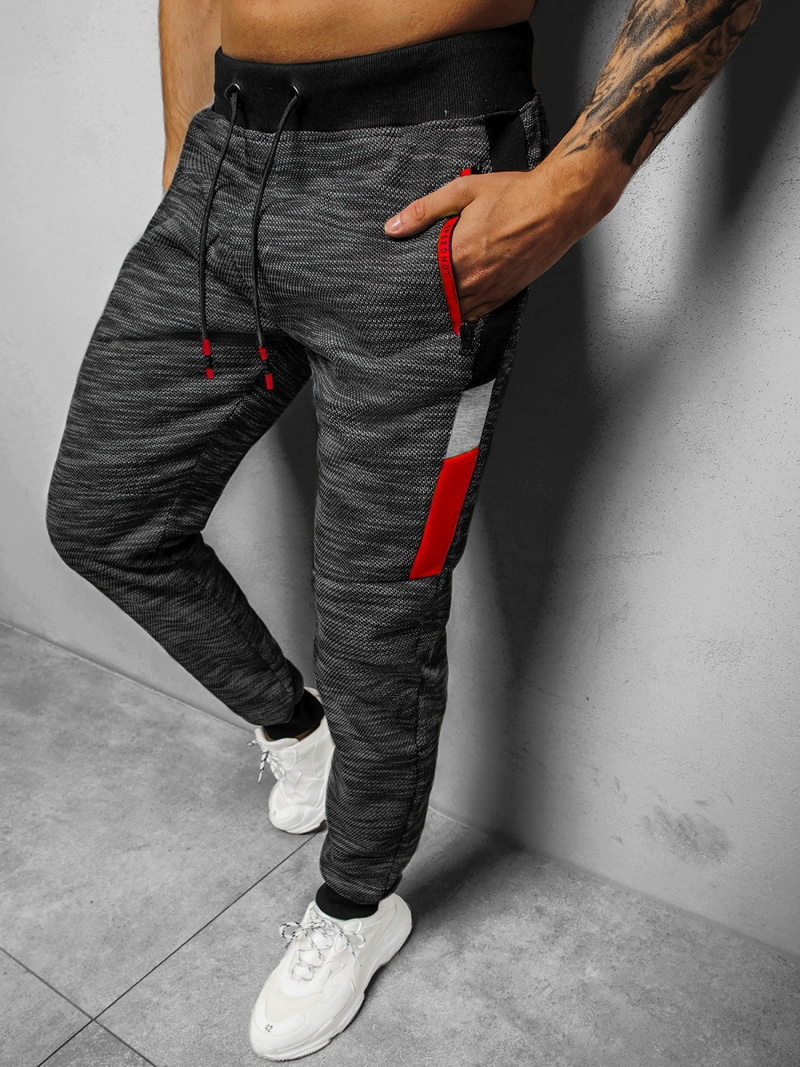 Spodnie dresowe męskie czarne OZONEE JS/K60016Z