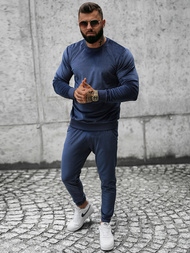 Komplet dresowy męski welurowy granatowy OZONEE O/12130Z