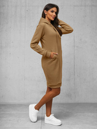 Bluza z kapturem damska ciemno-beżowa OZONEE JS/YS10005/91Z