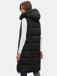 Стьобаний жіночий жилет чорно-срібляста OZONEE O/H1121/61