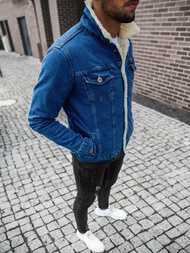 Kurtka męska jeans ciemnoniebieska OZONEE BN/7274