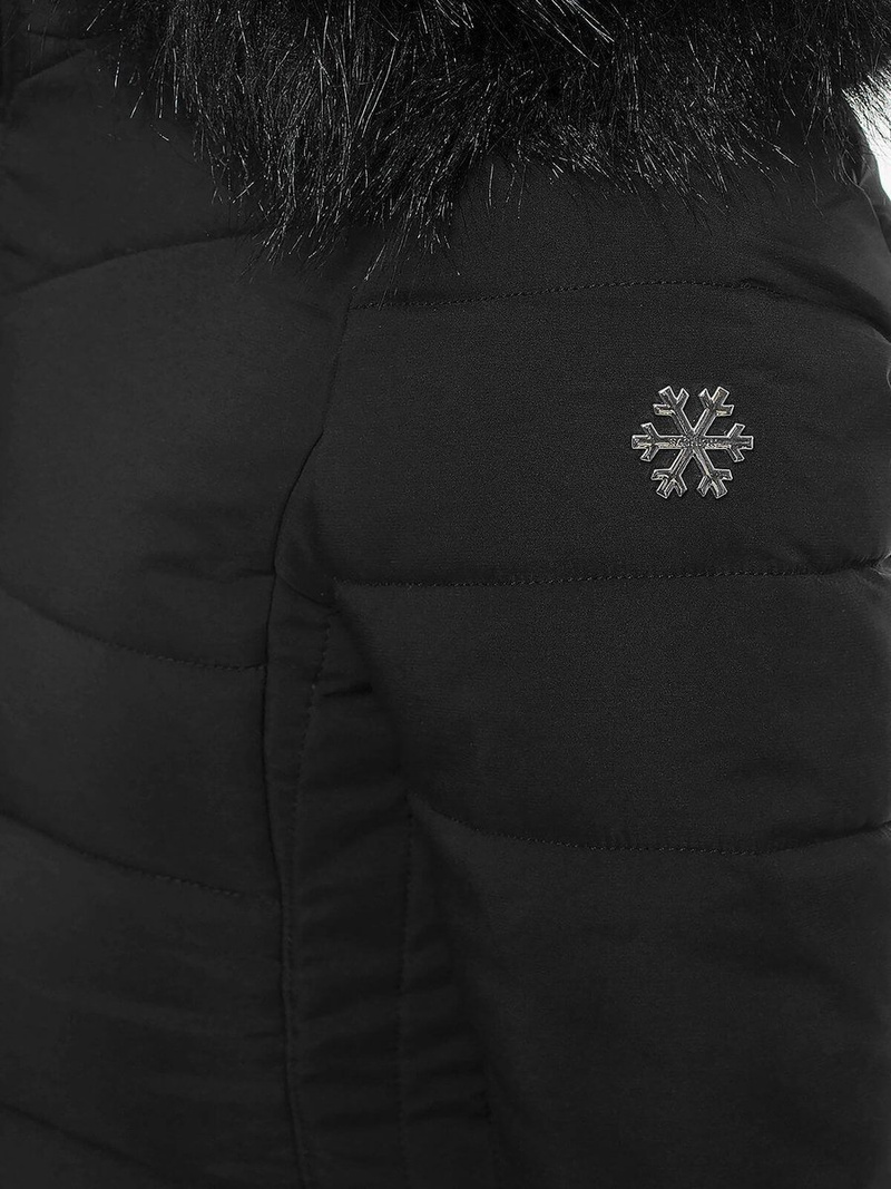 Kurtka zimowa damska parka z futerkiem czarna OZONEE O/M202/1