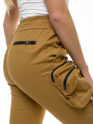Spodnie damskie chino joggery camelowe OZONEE O/802