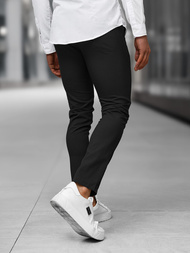 Spodnie męskie chino materiałowe czarne OZONEE DJ/5526Z