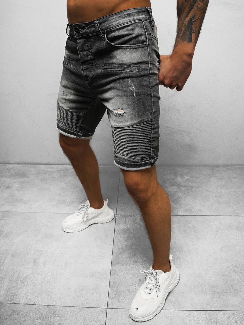 Spodenki męskie jeansowe czarne OZONEE NB/MP0033N