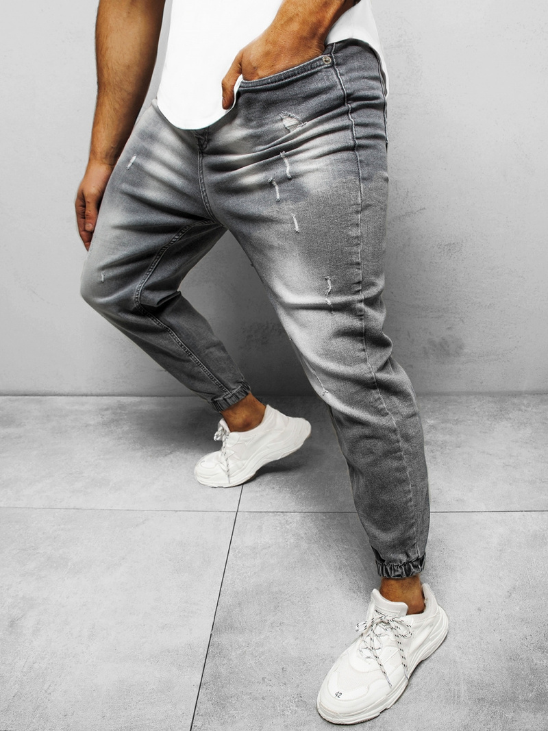 Spodnie jeansowe męskie szare OZONEE DP/743Z