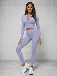 Komplet sportowy dwuczęściowy damski jasno-fioletowy OZONEE O/SY2308