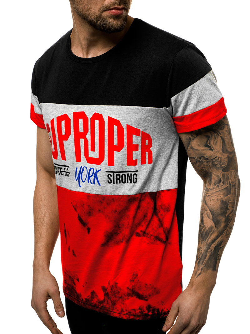 T-Shirt męski czarny OZONEE JS/KS1974