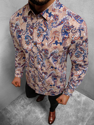 Koszula męska beżowa OZONEE B/G45