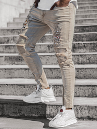 Spodnie męskie jeans beżowe OZONEE T/82018