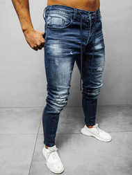 Spodnie jeansowe męskie ciemno-niebieskie OZONEE NB/MP0005BS