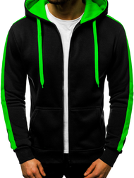 Bluza rozpinana męska czarno-zielona OZONEE JS/2015