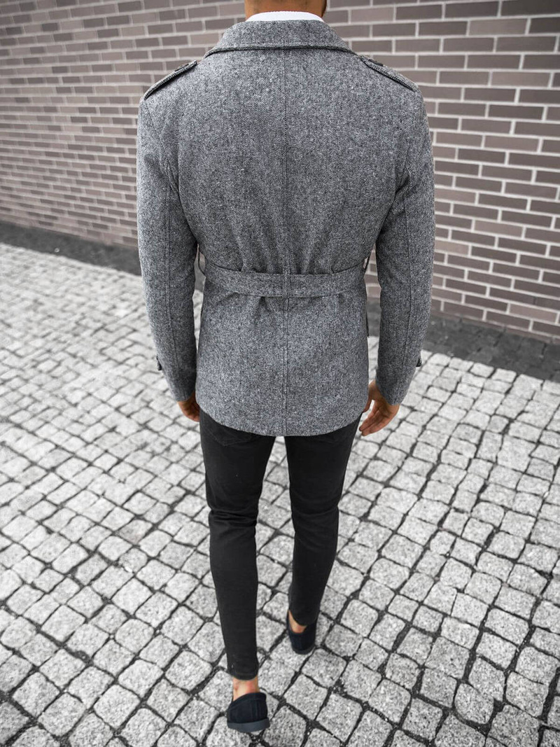 Пальто чоловіче сірий/2 OZONEE O/5627