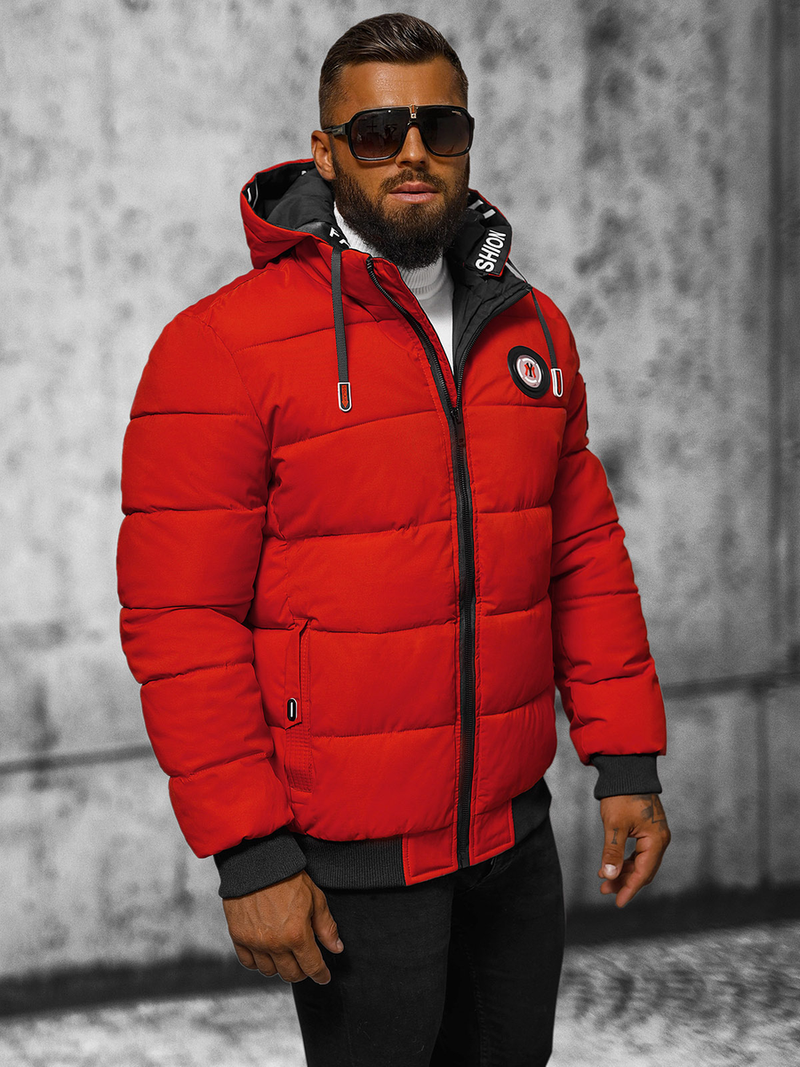 Kurtka zimowa męska pikowana czerwona OZONEE JS/84M3029/275