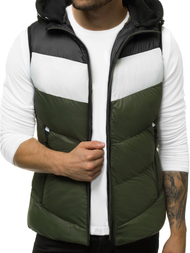 Kamizelka męska pikowana z kapturem zielona OZONEE N/6500