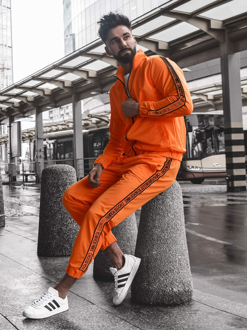 Bluza męska rozpinana pomarańczowa OZONEE B/10017