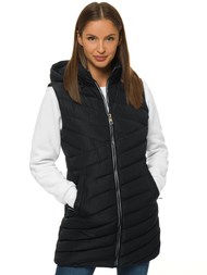 Стьобаний жіночий жилет чорний OZONEE N/6805/1