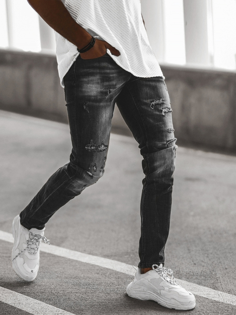 Spodnie jeansowe męskie czarne OZONEE NB/MP0005NZ