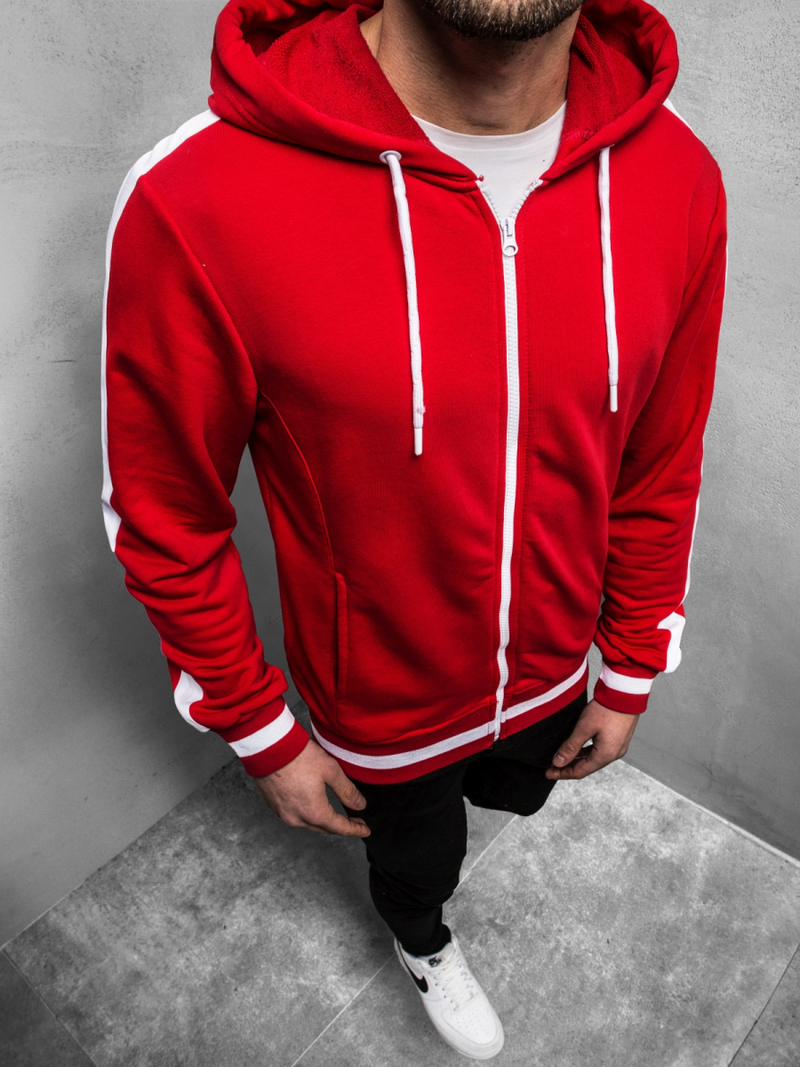 Bluza z kapturem męska czerwona OZONEE A/1009Z