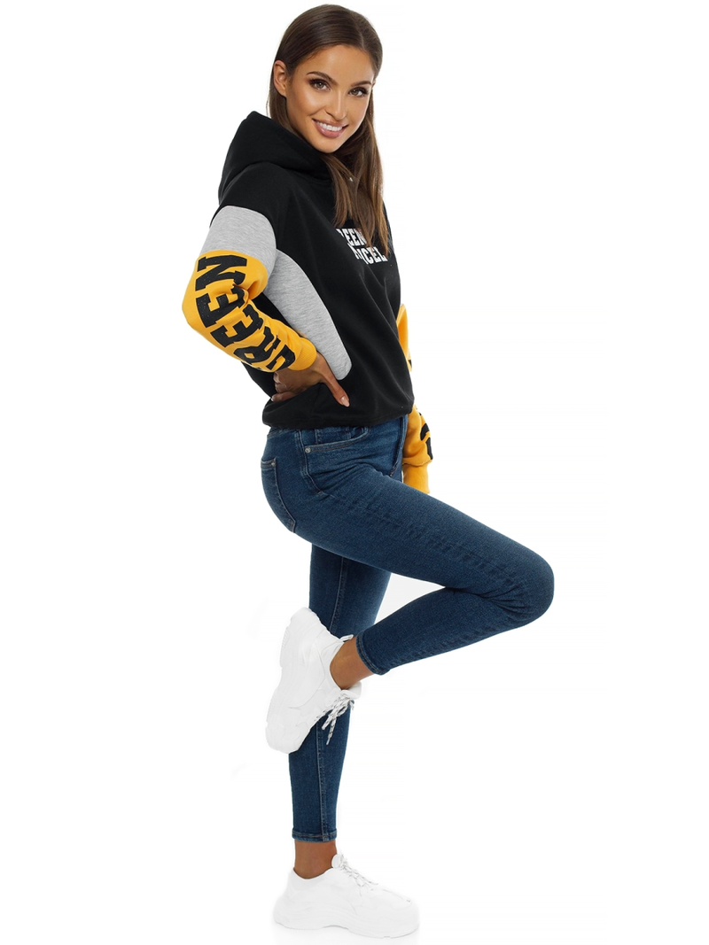 Bluza z kapturem damska czarna OZONEE JS/KSW2025