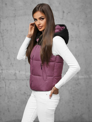 Kamizelka damska pikowana ciemno-różowa OZONEE JS/16M9112/53