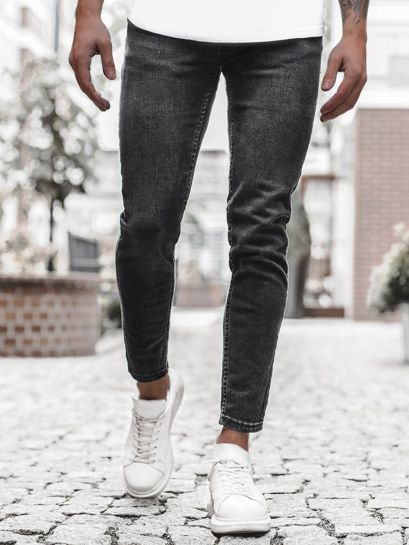 Spodnie męskie jeans czarne OZONEE O/4371/2