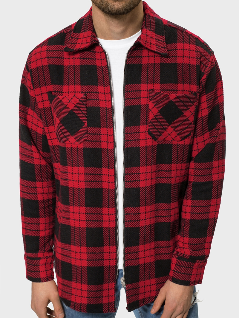 Сорочка чоловіча Червоно-Чорна OZONEE B/20402056