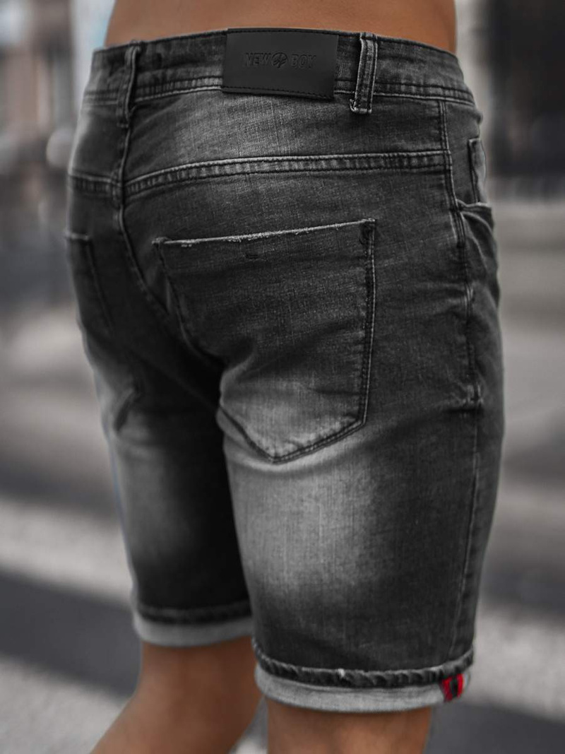 Spodenki męskie jeansowe czarne OZONEE NB/MP0044NZ
