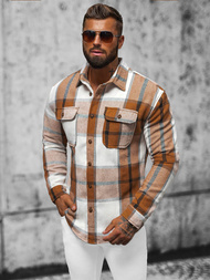 Сорочка Чоловіча Коричнева OZONEE NB/MC727Y