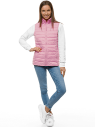 Kamizelka damska pikowana pudrowa OZONEE JS/M23038/354