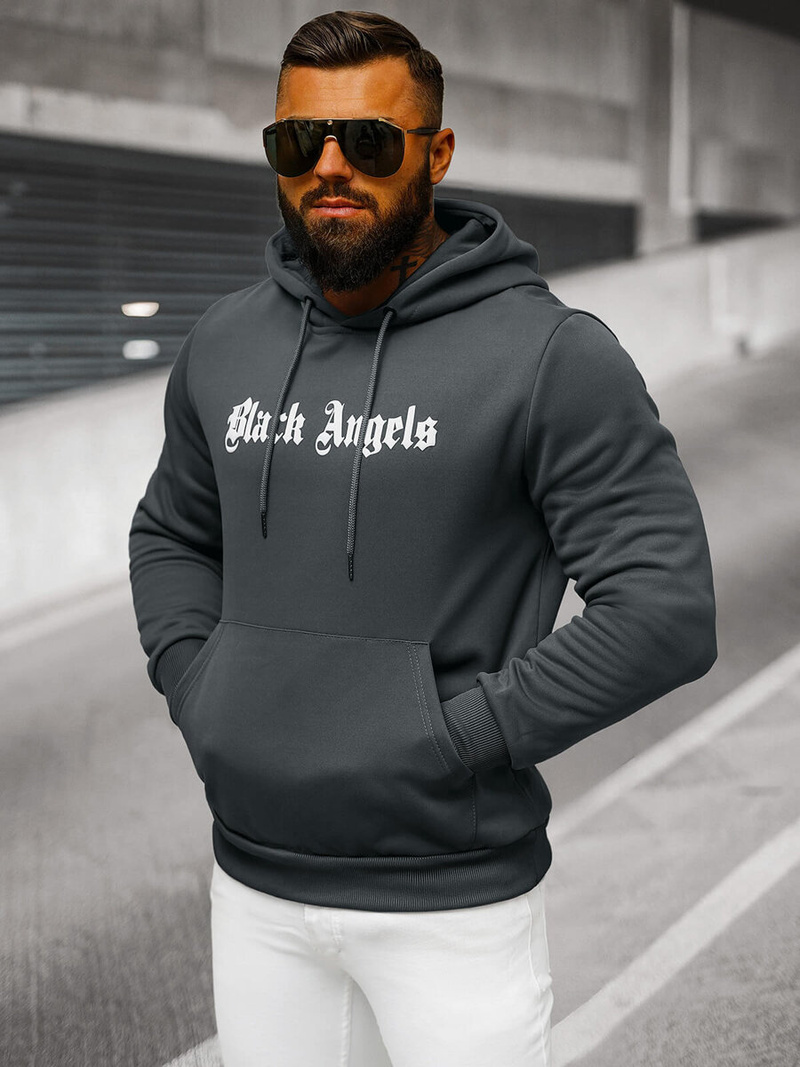 Bluza z kapturem męska grafitowa OZONEE JS/27B6509/5