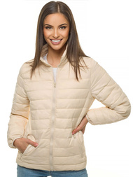 Kurtka przejściowa damska ecru OZONEE JS/M23037/57