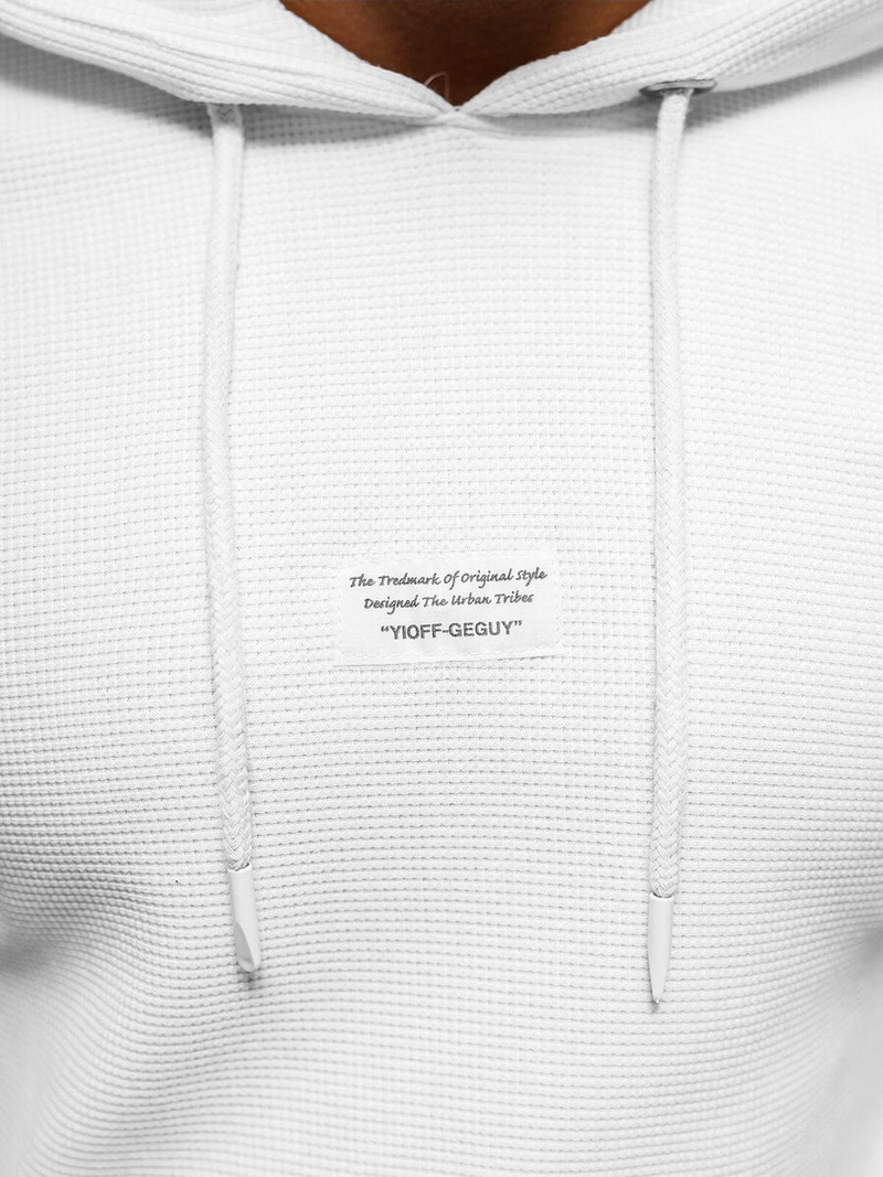 Bluza z kapturem męska biała OZONEE O/TB2216