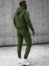 Komplet dresowy męski welurowy khaki OZONEE O/12137