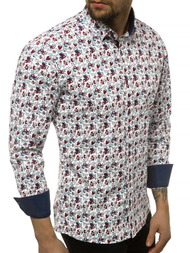 Koszula męska w kwiaty OZONEE EP/K05Z