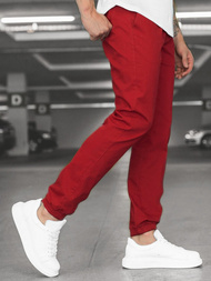 Spodnie męskie chino joggery bordowe OZONEE JB/JP1145/3
