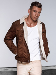 Kurtka męska jeans brązowa OZONEE JB/JP1179/2