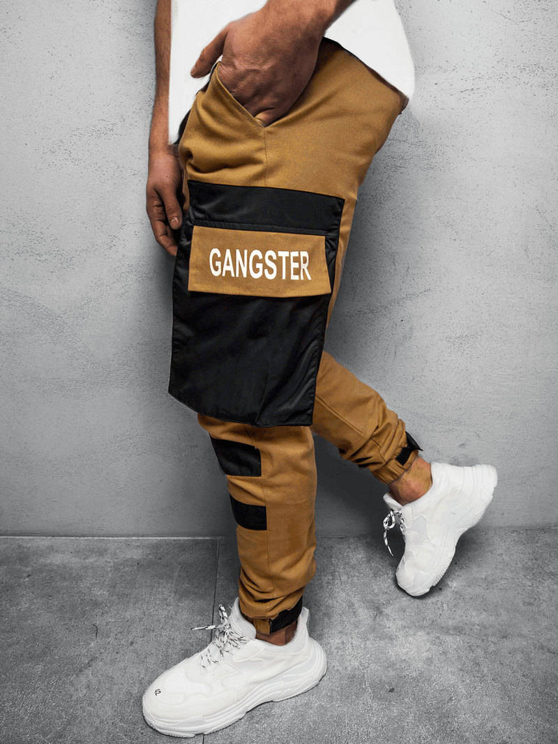 Spodnie męskie chino joggery camelowe OZONEE G/11131