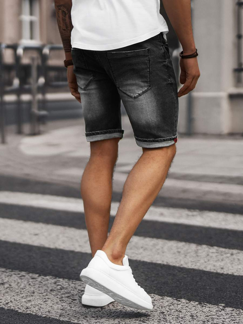 Spodenki męskie jeansowe czarne OZONEE NB/MP0044NZ