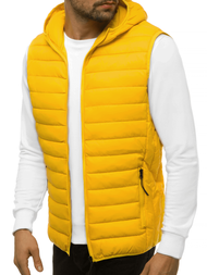 Kamizelka męska pikowana z kapturem żółta OZONEE JS/HDL88002