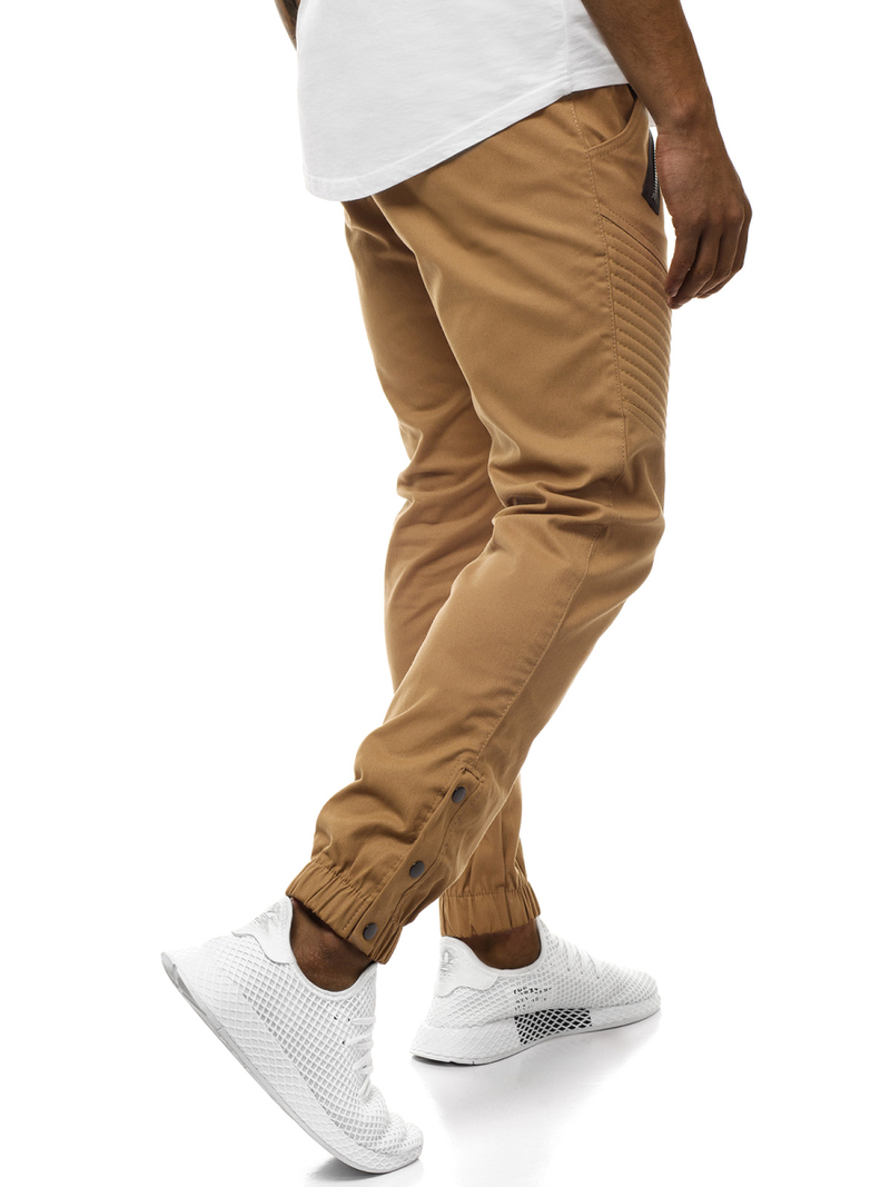 Spodnie męskie chino joggery camelowe OZONEE A/0952