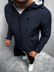 Kurtka przejściowa męska z kapturem granatowa OZONEE JS/HM093/4