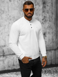 Bluza męska z kołnierzykiem biała OZONEE O/TB2203