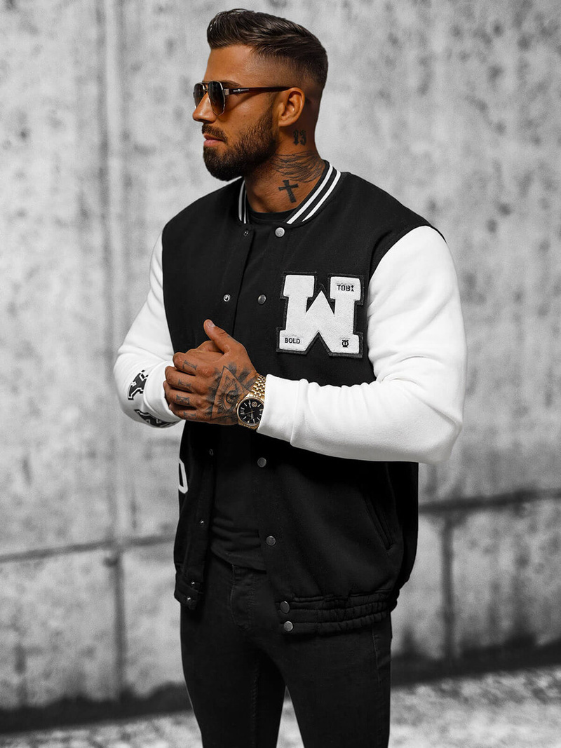 Bluza męska rozpinana czarna OZONEE O/TB9127