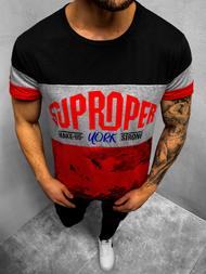 T-Shirt męski czarny OZONEE JS/KS1974Z